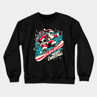 Santa Snowboard Christmas Crewneck Sweatshirt